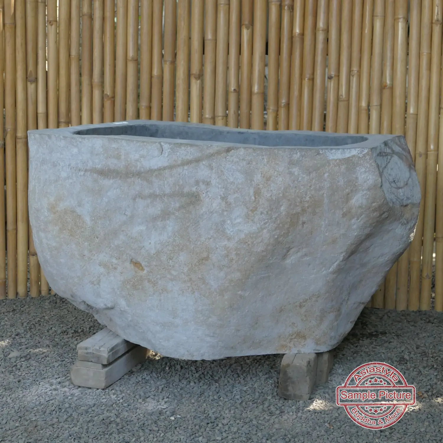  Product image 3 of the product “Riverstone basin, natural surface, polished inside. Dia approx 91-100. Height 51-60 ”